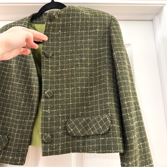 Vintage Tweed Wool Blazer Skirt Suit Set sz Small - Picture 10 of 15